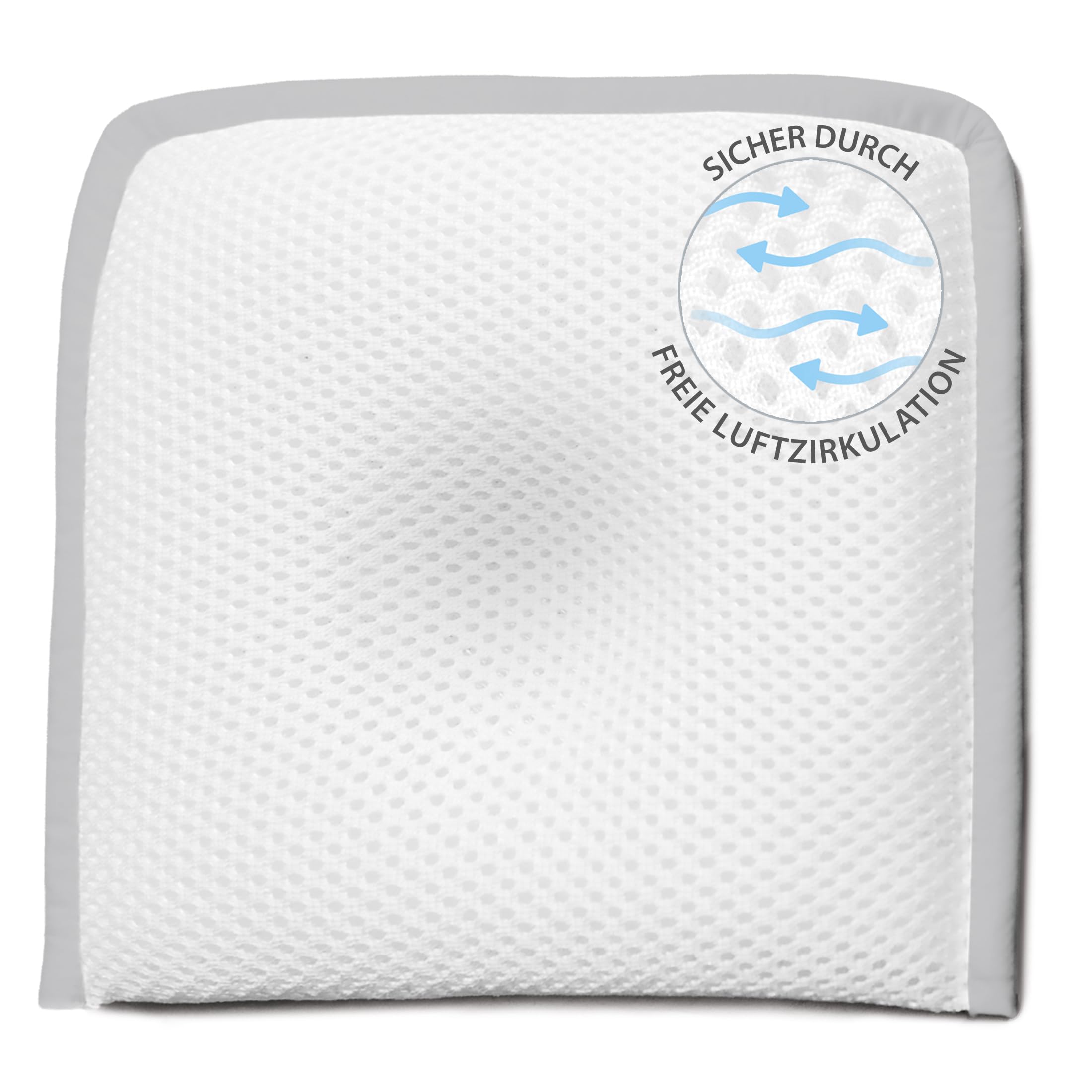 Theraline Babykissen gegen Plattkopf, ergonomisches Babykissen Plagiozephalie, sicheres 3D Abstandsgewebe gegen Verformung, Größe 1 (bis ca. 7 kg) (grau)