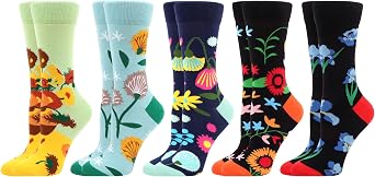 WeciBor Women's Funny Colorful Novelty Pattern Cotton Crew Socks Funky Gifts for Mum