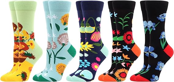 WeciBor Women's Funny Colorful Novelty Pattern Cotton Crew Socks Funky Gifts for Mum