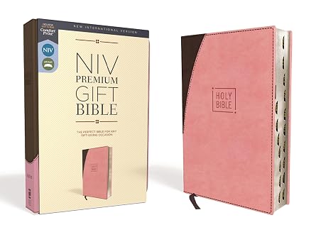 Holy Bible: New International Version, Premium, Gift Bible, Pink/Chocolate, Leathersoft,Red Letter Edition