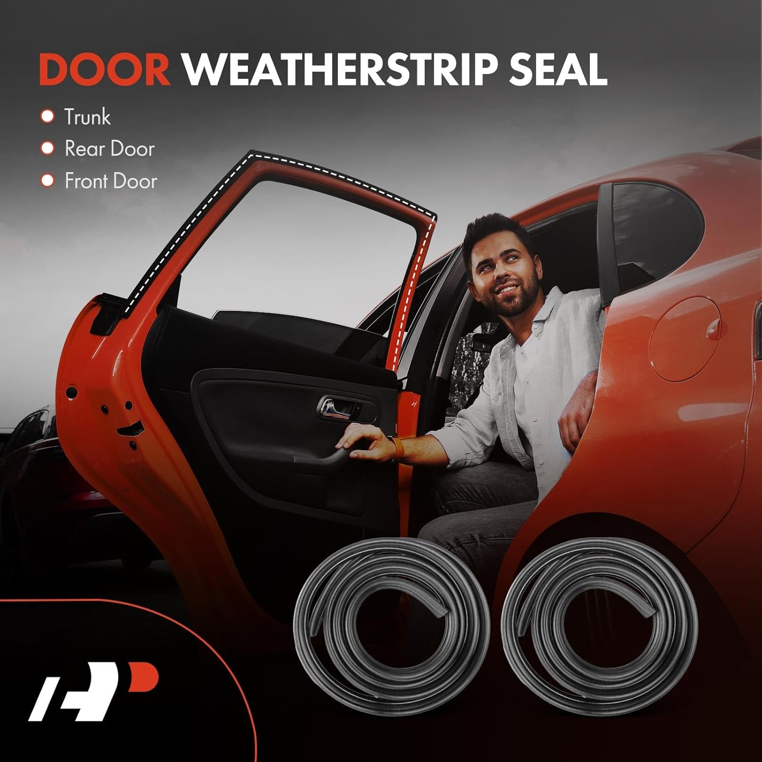 A-Premium 2PCS Front Car Door Weather Stripping Seal Strips Compatible with Ford F-150 F150 2004 2005 2006 2007 2008, Standard Cab Pickup