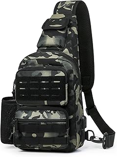 Tactical Sling Bag Crossbody Bag for Men Women EDC Shoulder Bags Molle Sling Backpack Chest Pack for Hiking Hunting Travelling Camping (Type3-Camo)