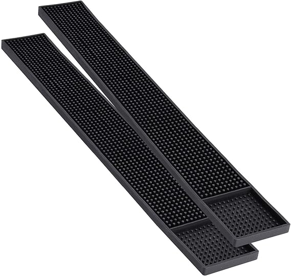 Noverlife 2PCS Rubber Bar Mats, NonSlip Bar Service Spill Mat Bar