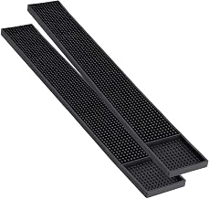 Noverlife 2PCS Rubber Bar Mats, Non-Slip Bar Service Spill Mat Bar Table Mat Restaurant Kitchen Counter Bar Pad, Anti-Skid Heat Resistant Barber Station Mat for Hair Salon