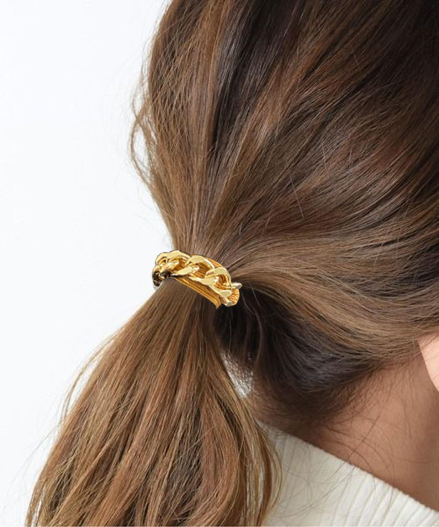 Gold Hair Ties Ridged Metal Hair Tie For Women | J.Crew main image 3
