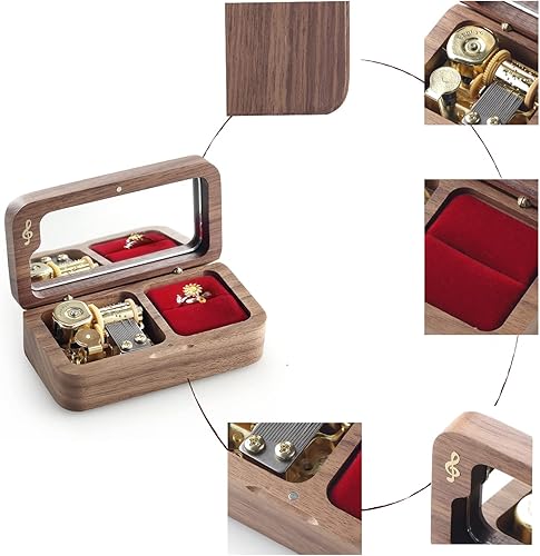 Miniatura 3 de Ymusic - Caja musical de madera con cuerda de cuerda y diseño vintage, es un gran regalo para el día de San Valentín, boda, aniversario de Navidad