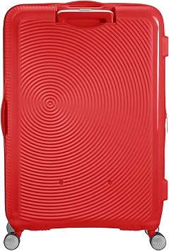 American Tourister Soundbox - Hard Shell Suitcase 77 cm Large - Trolley Suitcase with 4 wheels, TSA Lock, Expandable & Light - 97/110 L - Red (Coral Red)