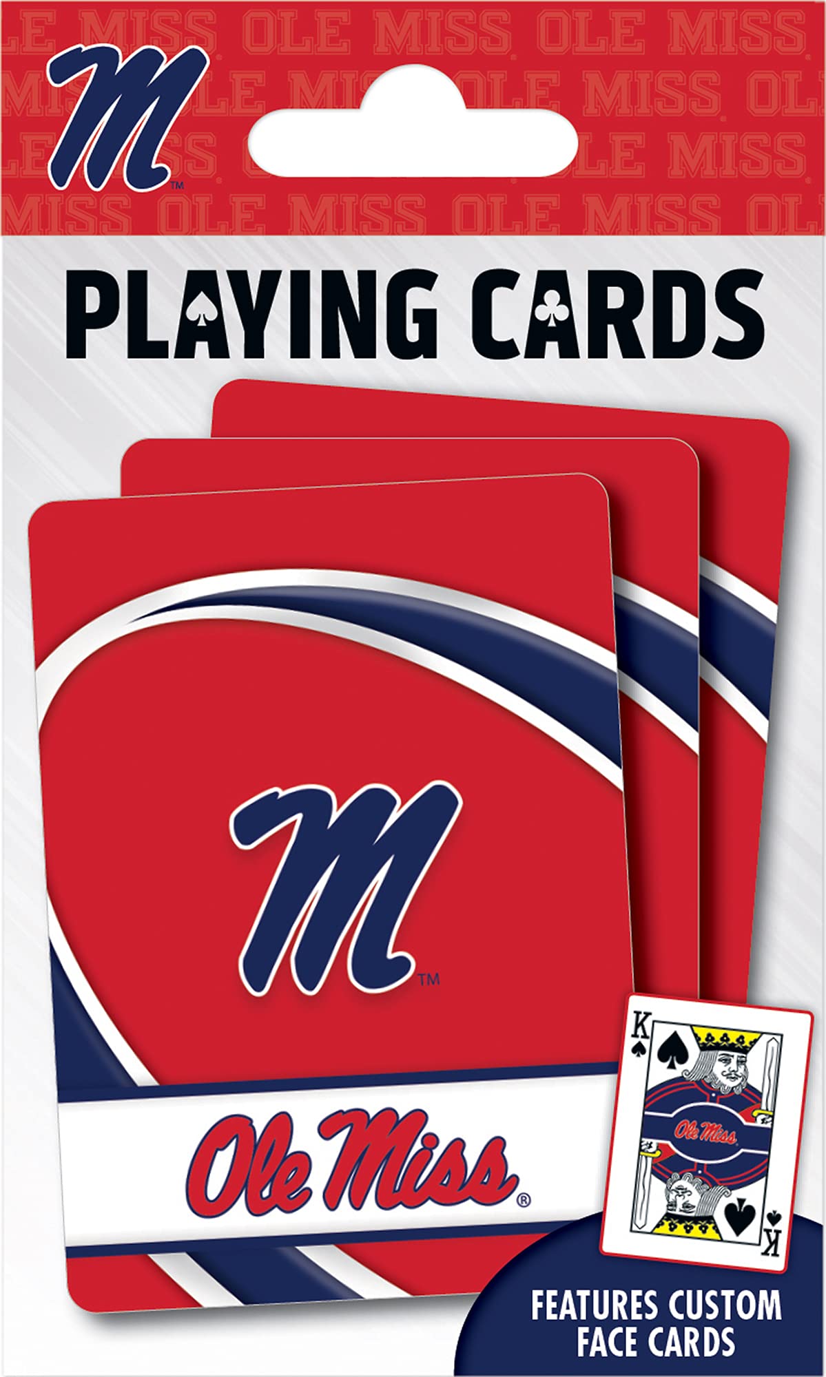 MasterPieces Family Games - NCAA Ole Miss Rebels Playing Cards - Officially Licensed Playing Card Deck for Adults, Kids, and Family