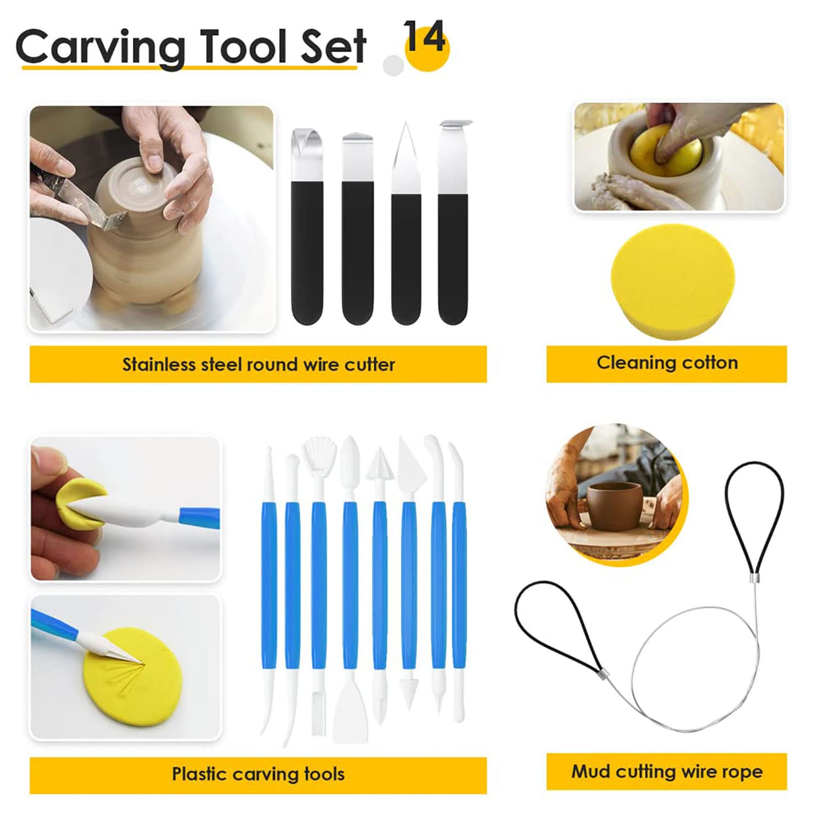 Tornio da vasaio Elettrico 25 cm 350 W Ruote per Ceramica Robusta Macchina per formare Ceramica per Principianti Fai da Te con Pedale e Touch Screen LCD, Strumenti di Argilla a casa Studi di Ceramic