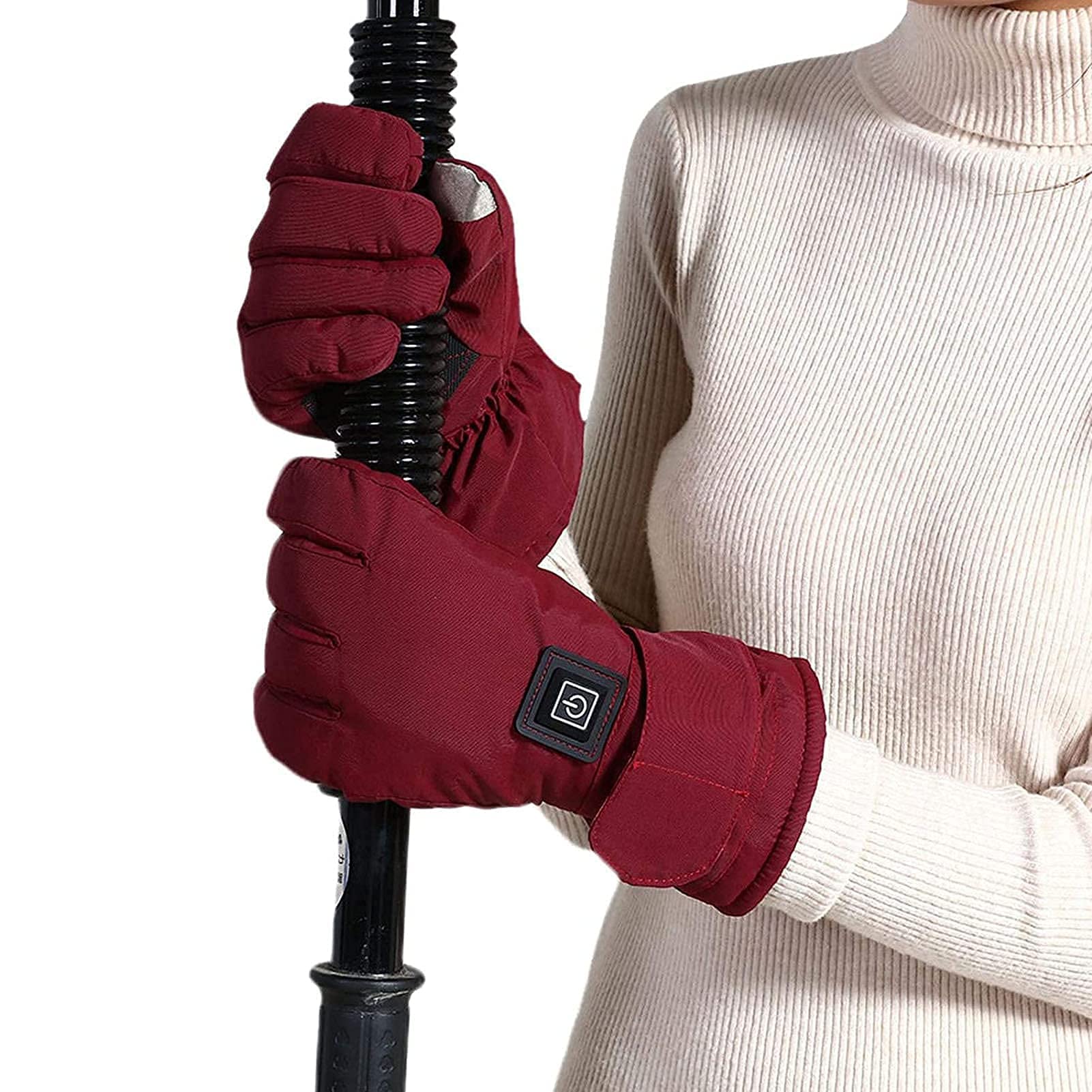 SBTXHJWCGLD Guantes calefactores para Mujer, Recargables, a Prueba de Viento, Impermeables, para Invierno, Calentadores de Manos, Guantes para Motocicleta, esquí, montañismo, Ciclismo, Camping