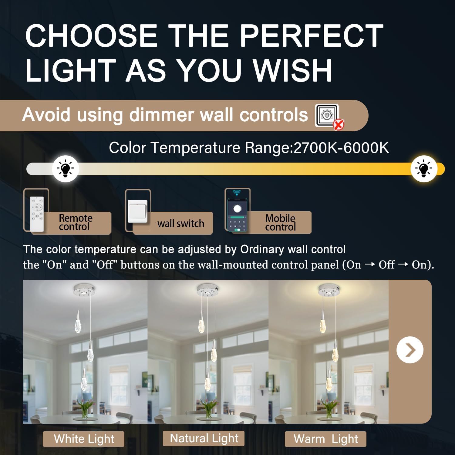 3-Lights Crystal Pendant Light Kitchen Islan Silver Hanging Chandelier Teardrop Crystal Pendant Light Fixture for Dining Room, Living Room,Kitchen lsland, Foyer