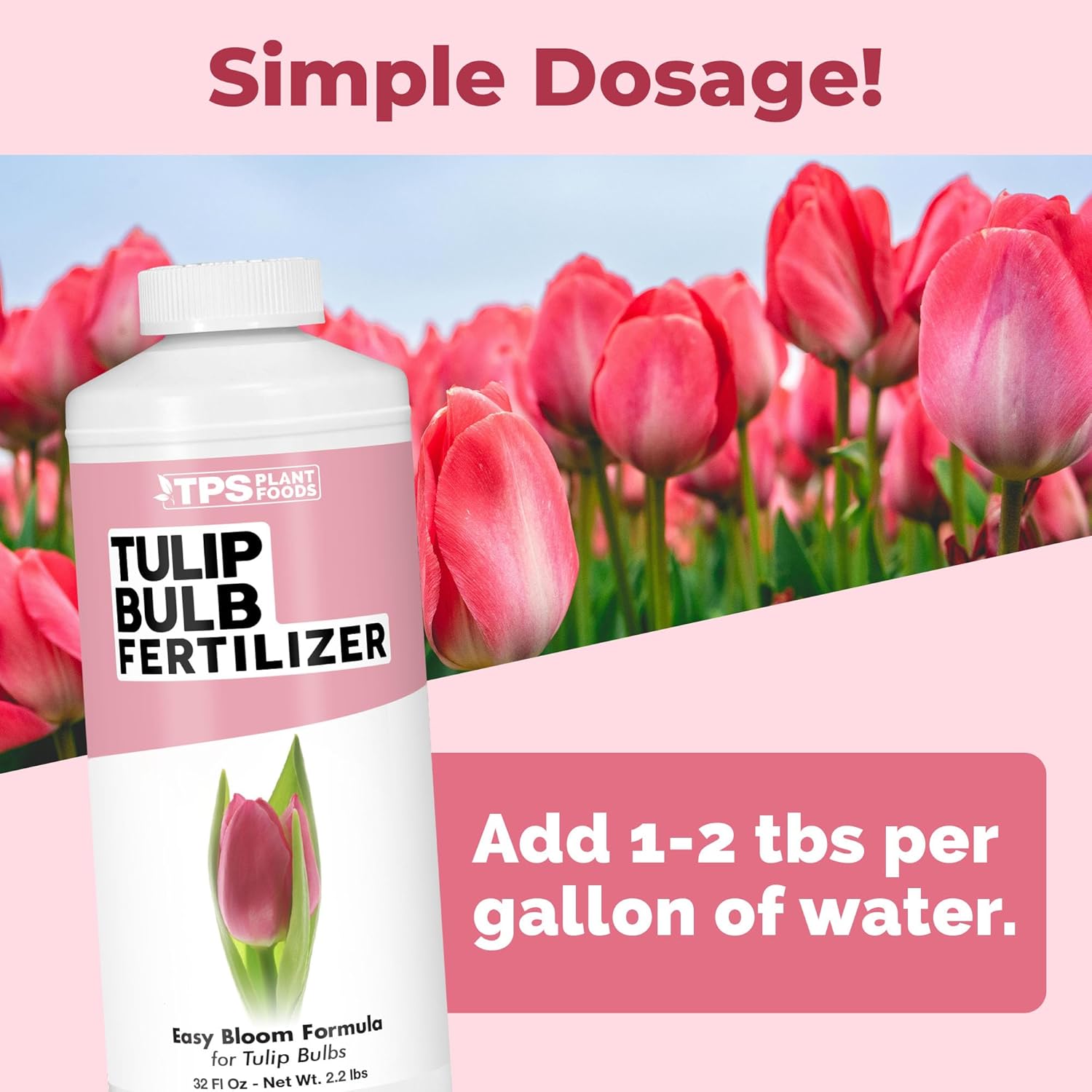 Tulip Bulb Fertilizer – Liquid Plant Food for Bigger Blooms & Stronger Bulb Development, 32 oz