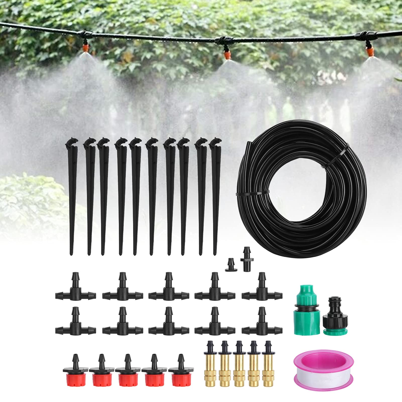 100FT Non-Expanding Garden Hose - Lightweight, No-Kink, 3/4 Inch, Durable & Flexible With 10-Function Spray Nozzle, For Yard, Lawn, Car Wash (Green)