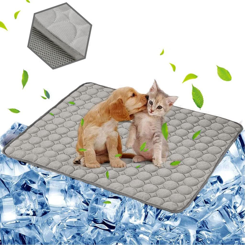 aingycy Dog Cooling Mat Pet Cooling Pads Dogs & Cats Pet Cooling Blanket for Outdoor Car Seats Beds (22IN*28IN, Dark Grey)