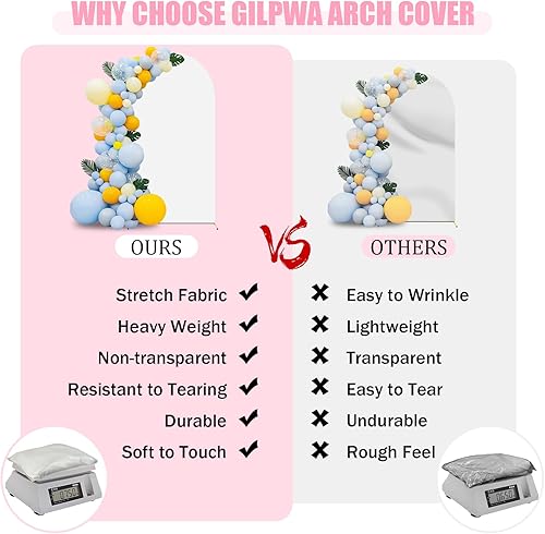 Miniatura 3 de Cubierta de fondo de arco de 7.2 pies, fondo de arco de Chiara, fundas de elastano, telón de fondo de pared redondo y ajustado, tela elástica para