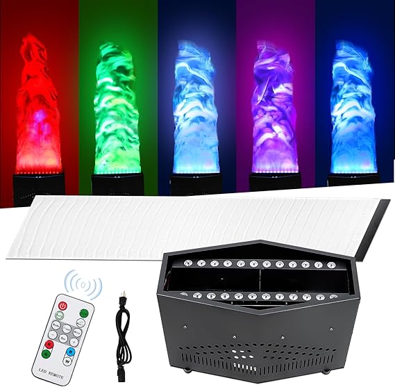RGB Fake Fire Flame Light with 36 LED Light 6ft Artificial Simulated Flames Lamp Atmosphere Effect for Stage Halloween DJ Party Lighting Nightclub Campfire Party Special Holiday