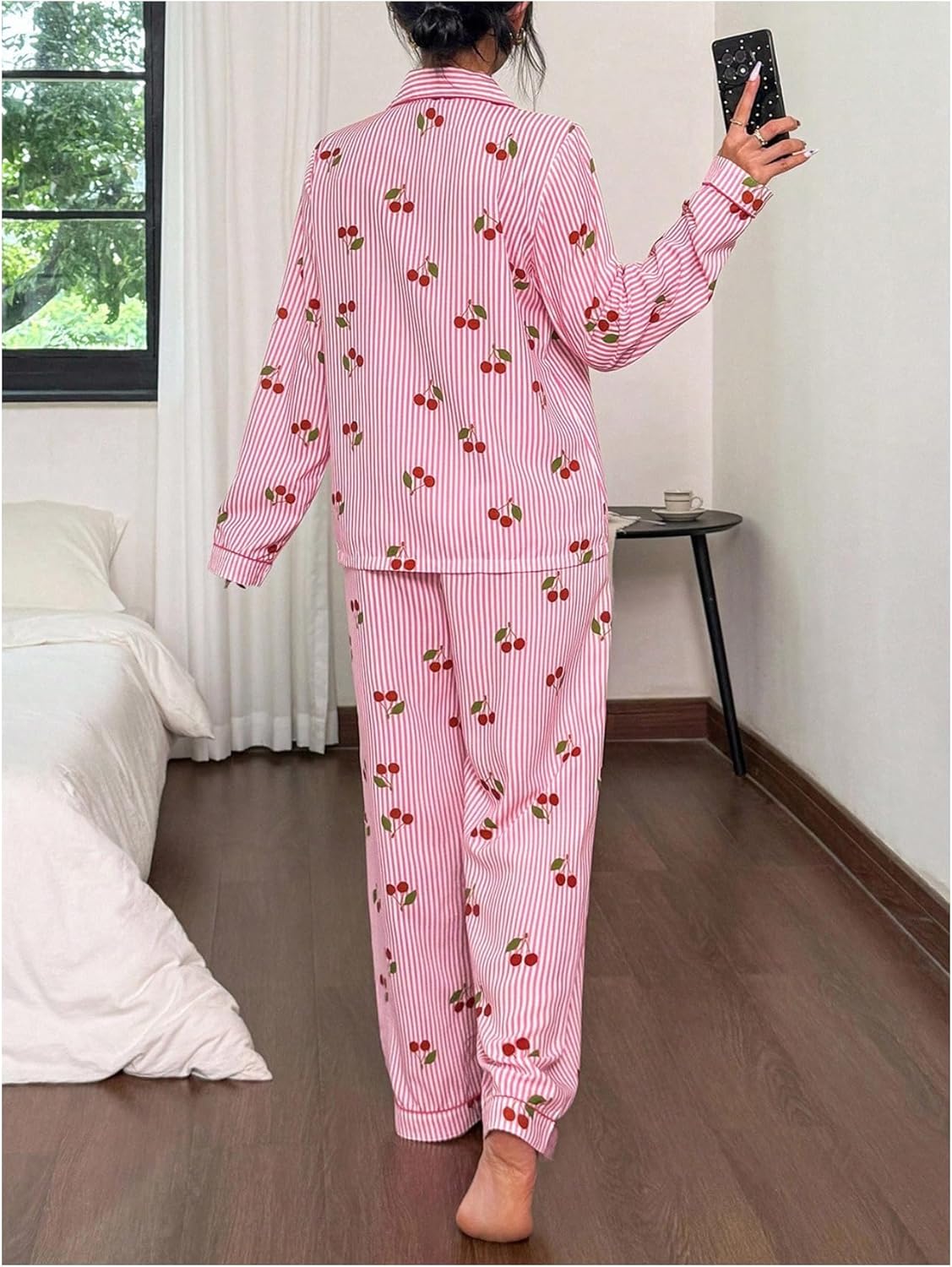 SOLY HUX Women's Long Sleeve Fall Pajamas Cute Print 2 Piece Sleepwear Matching Shirts and Pants Lounge Set - Image 3