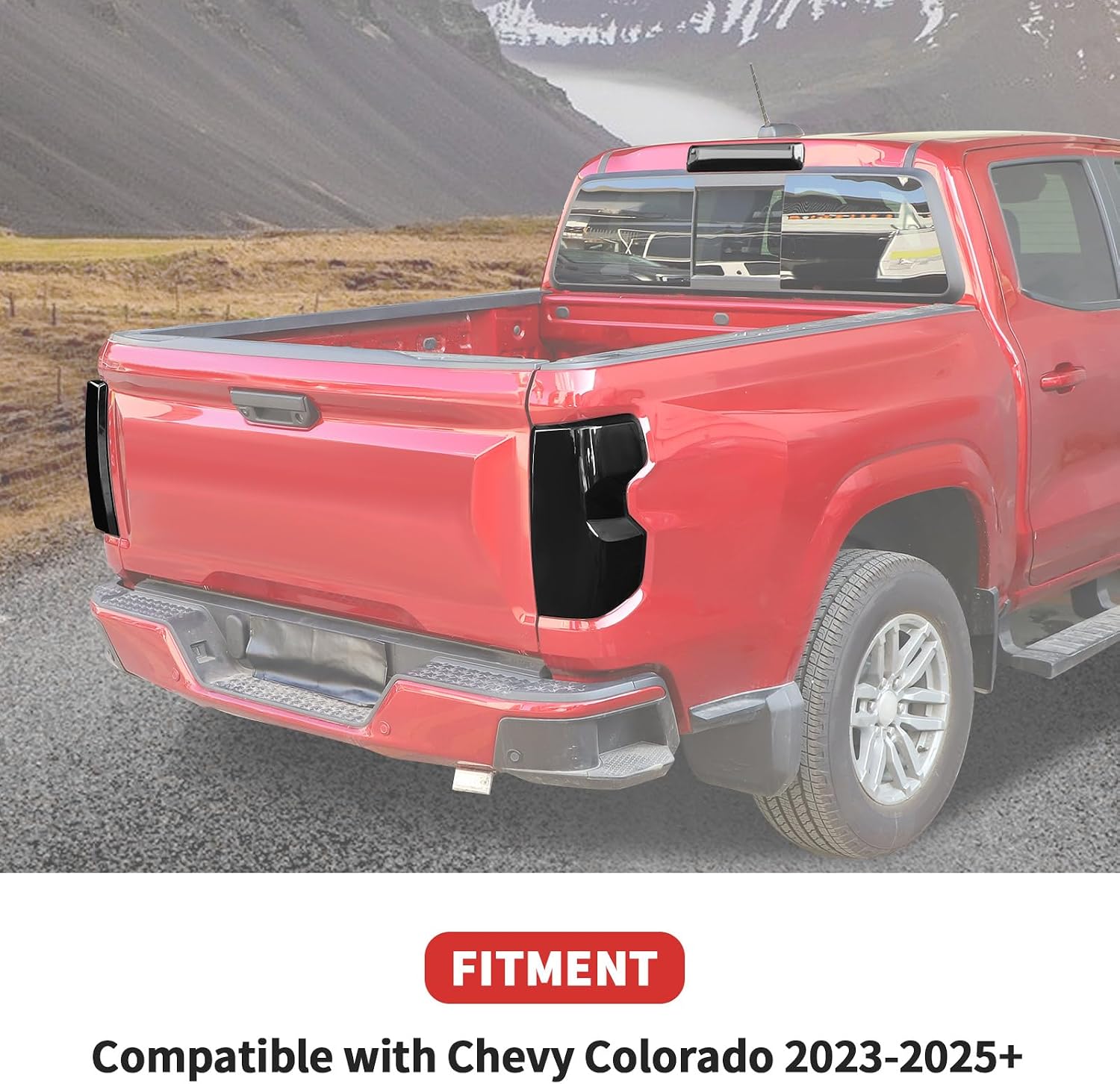 Tail Light Cover & 3rd Third Brake Light Cover Kit 3Pcs Fit for Chevy Colorado 2023-2025+(Smoke Black)