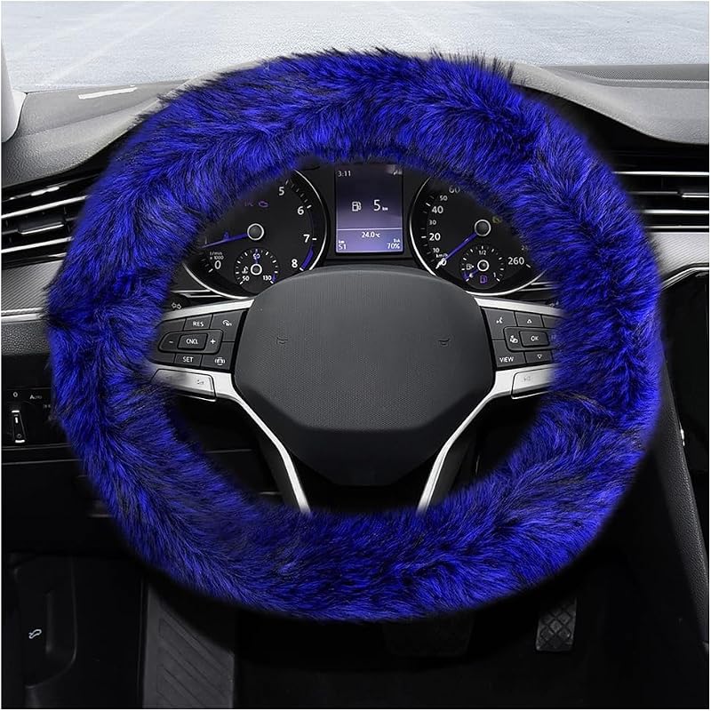 Capa para Volante em Microfibra Plush Azul MTRPS, 38,1 cm, com Revestimento de Borracha Antideslizante