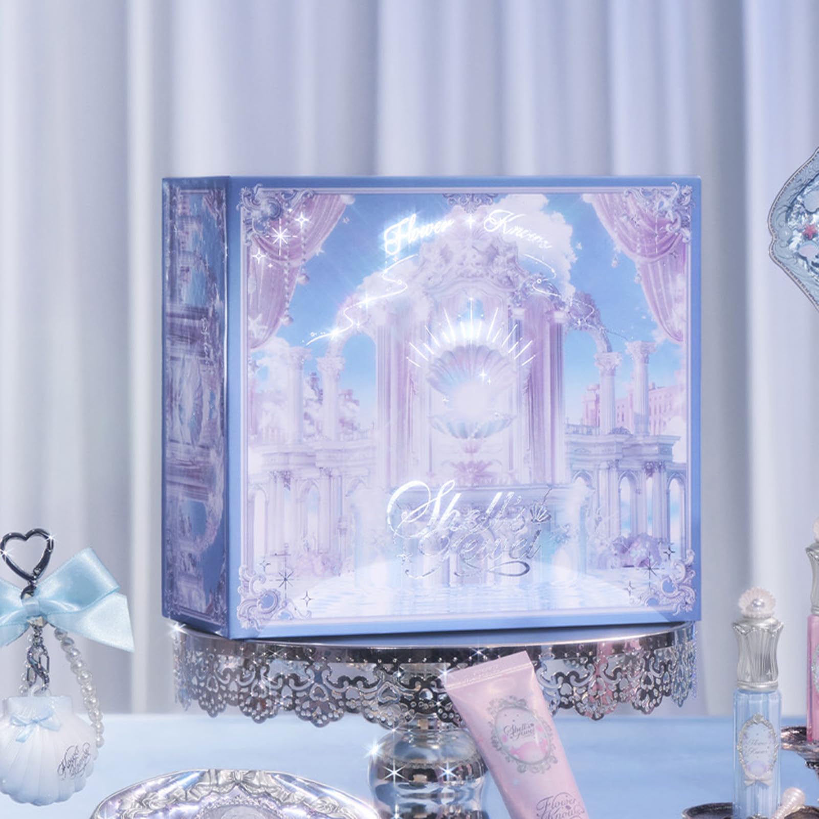 FrowerKnows シェルズジュエル 収納ボックス＋ハンドミラーピンク