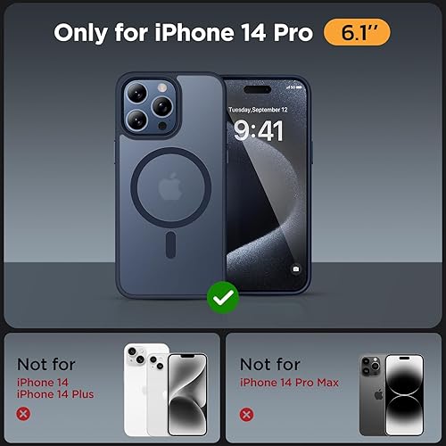 Miniatura 90 de Miracase - Funda magnética para iPhone 13 de 6.1 pulgadas (compatible con MagSafe) (con 2 protectores de pantalla), protección de grado militar