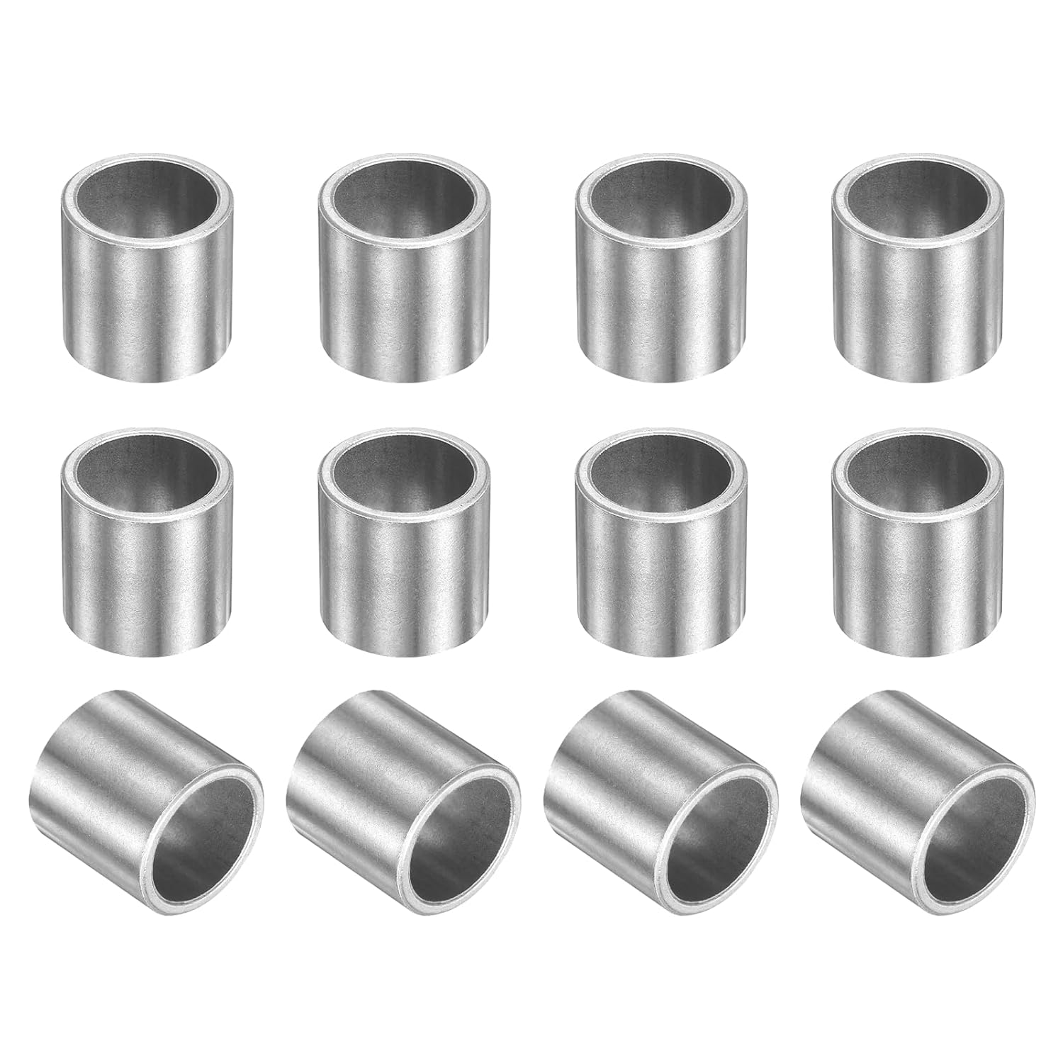 uxcell 12 Pcs Sleeve Bearings, 20mm Bore x 25mm OD x 25mm Length, Self-Lubricating Sintered Iron Bushings