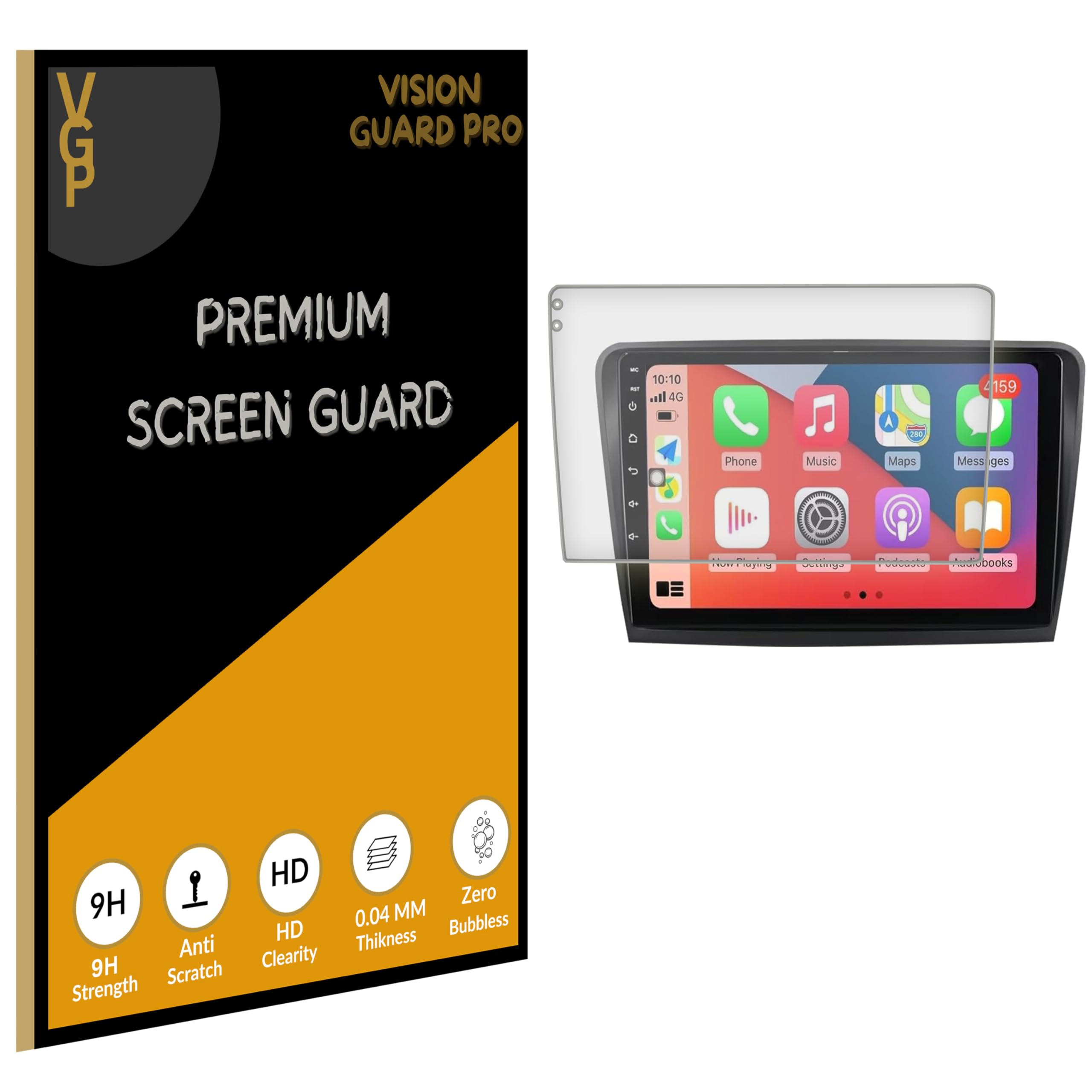 VISION GUARD PRO Screen Guard For 9 Inch Android Car Stereo Touch Display Protector Accessories navigation system, Easy Installation Kit, HD Clear / Aftermarketsterio9inch/ Anti Scratch / Car Display Accessories [Not Tempered Glass]