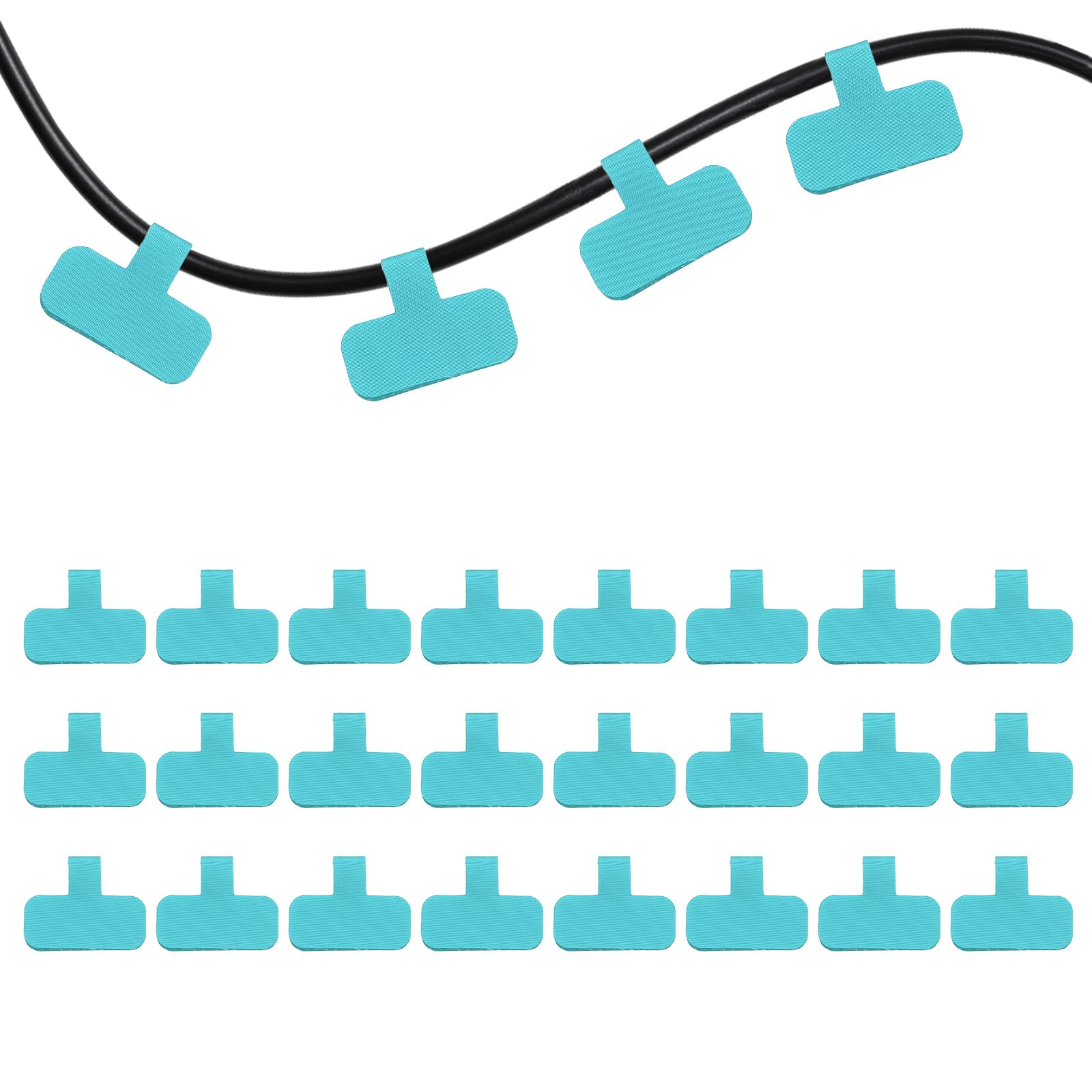 PATIKIL 24Pcs Cable Labels Tags, Reusable 60MM Write on Wire Tags Cord Labels Hook Loop Rectangle Cable Ties for Electronics Organize Wire Classify Identification Management, Blue