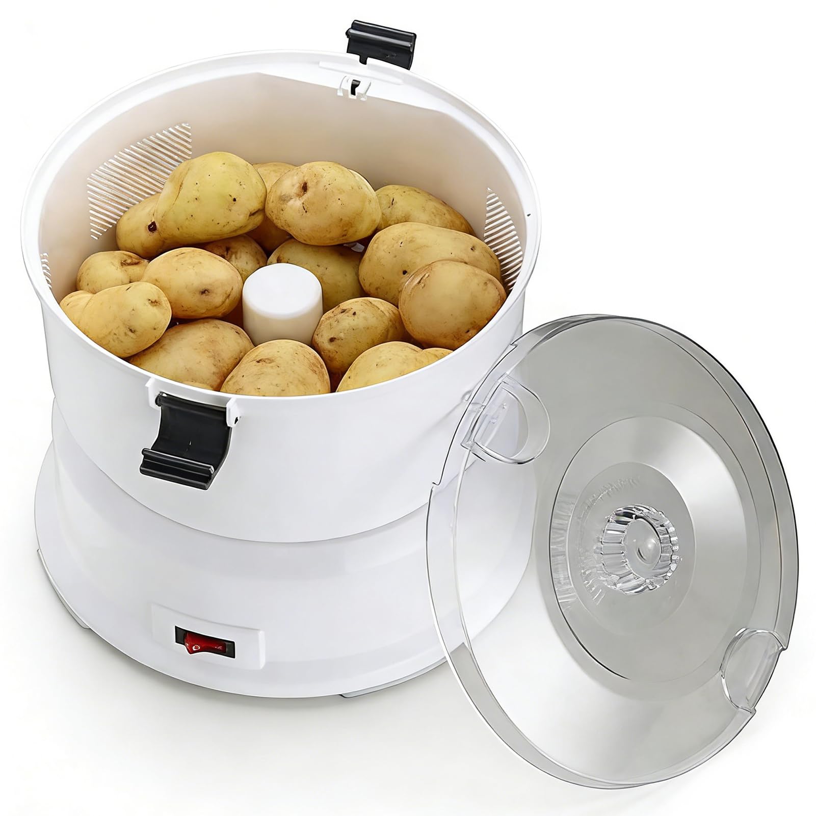 Elektryczna obieraczka do ziemniaków, automatyczna obieraczka do warzyw o pojemności 1000 g i obsłudze jednym dotknięciem, stal nierdzewna, do użytku domowego i komercyjnego