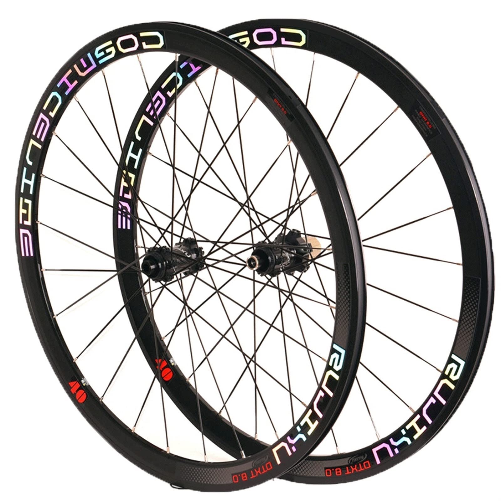 Paire De Roues Vélo Route 700C - Jante 30/40mm - Frein à Disque - 16H Avant, 21H Arrière