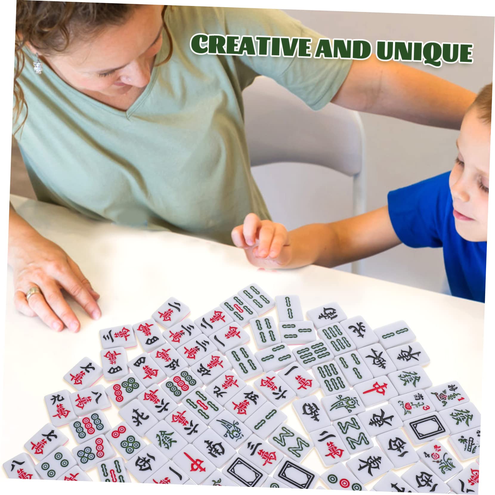 ifundom Kleiner Mahjong Satz 1 Satz aus Melamin für Mahjong Liebhaber | Reiseformat, Leichtes Satz, Klare Drucktechnik, Feine Verarbeitung, für Partys und Freunde