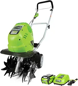 Greenworks 40V 10" Cordless Tiller / Cultivator, 4.0Ah Battery and Charger Included