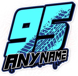 Custom Race Number Sticker Personalized Racer Name Motocross Decal | Waterproof Vinyl Racing Sticker for Dirt Bike Plate, BMX, Motorcycle, Car, Truck, RC Racing, Motorsport Gifts for Him