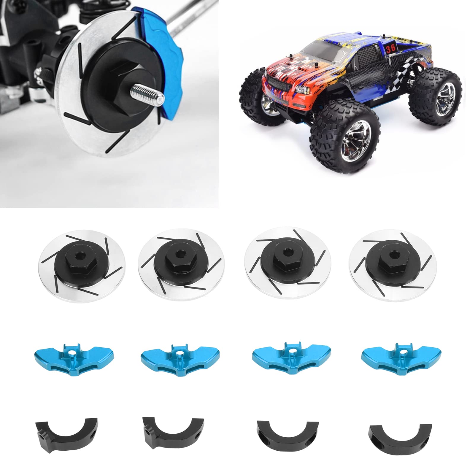 plplaaoo Adaptador Hexagonal de Rueda de Disco de Freno de Aluminio de 12 mm Piezas de Mejora de Alto Rendimiento para Coche CC02 CC 02 1/10 RC Aleación de Aluminio Ligera y Duradera (Azul)