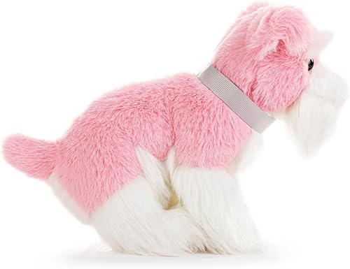 Miniatura 3 de DEMDACO 5004810097 Animalcraft Schnauzer - Perro de peluche suave de poliéster (8.5 x 8 pulgadas), color rosa y blanco