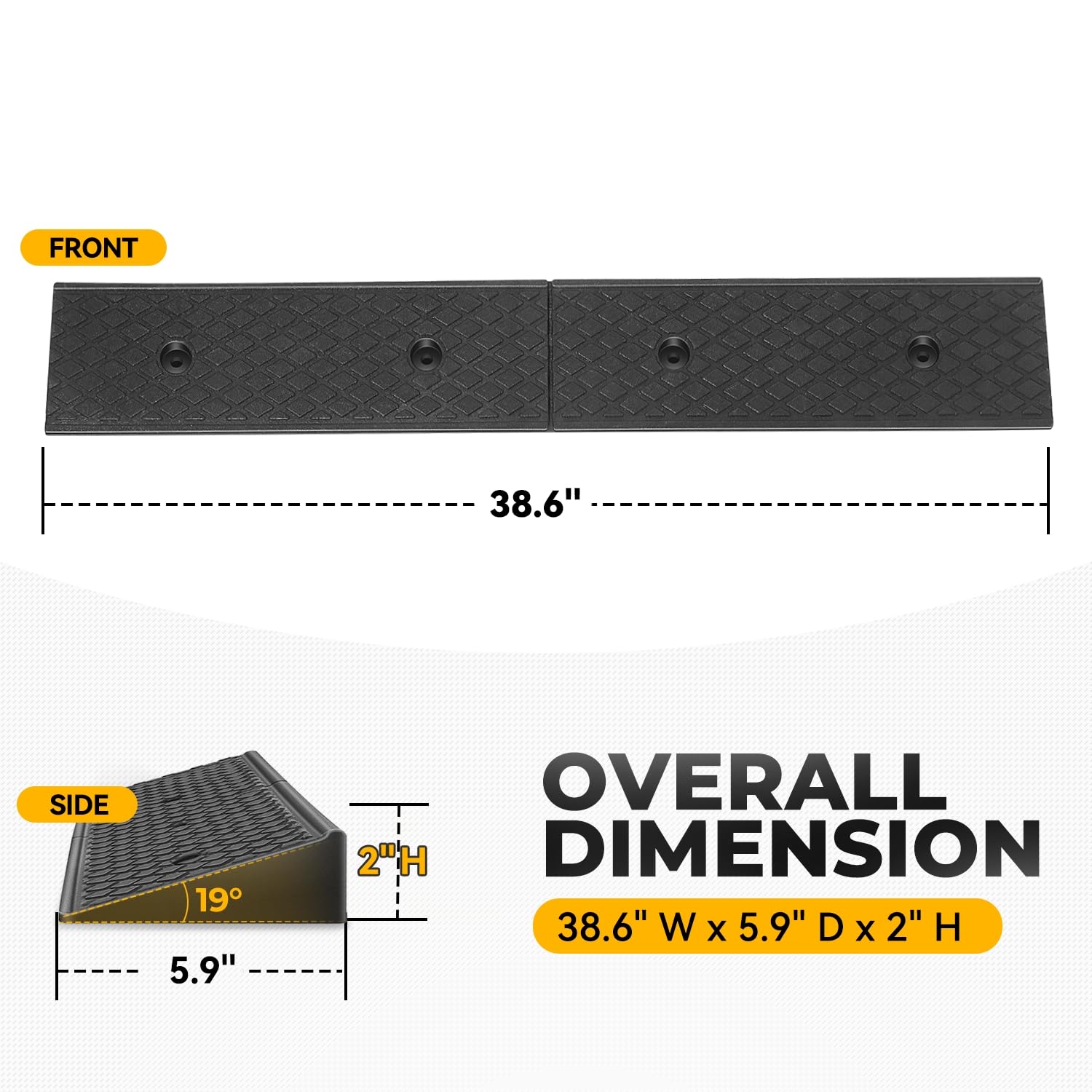 Auto Dynasty Gumowe rampy krawężnikowe 5 cm H do chodnika podjazdowego