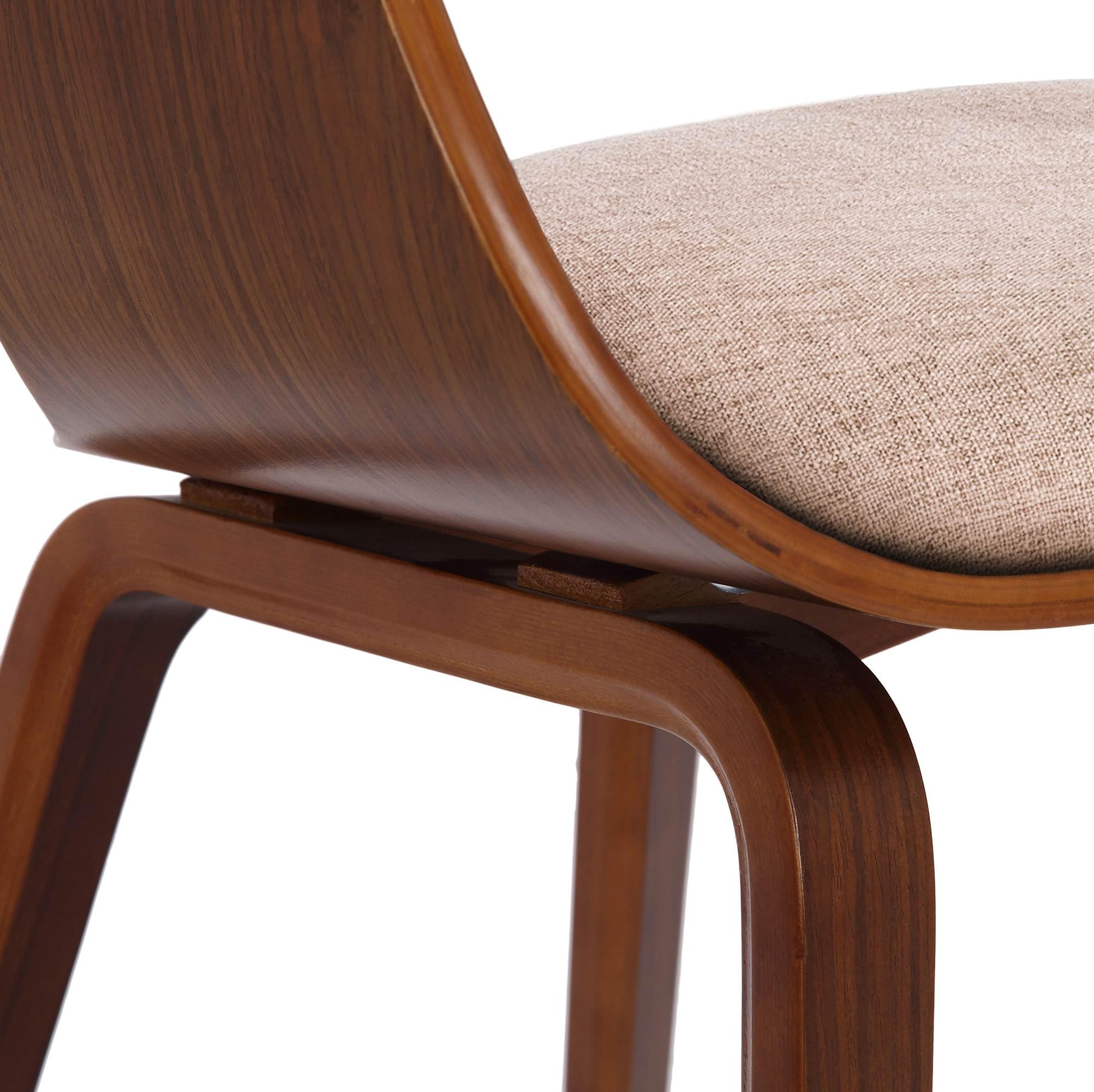 CLP Set De 2 Sillas De Comedor Kingston En Tela & Madera I Pack De 2 Butacas Nórdicas para Reuniones Modernas, Color:Nuez/Crema, Color del Marco:Nuez