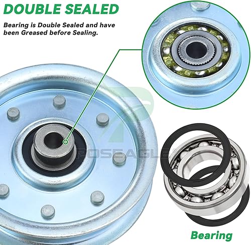 Miniatura 5 de Paquete de 2 poleas tensoras 756-0627b que reemplazan a la polea MTD-756-0627d, polea tensora MTD 756-0627b, 756-0627, 956-0627, 756-0365, 956-0365