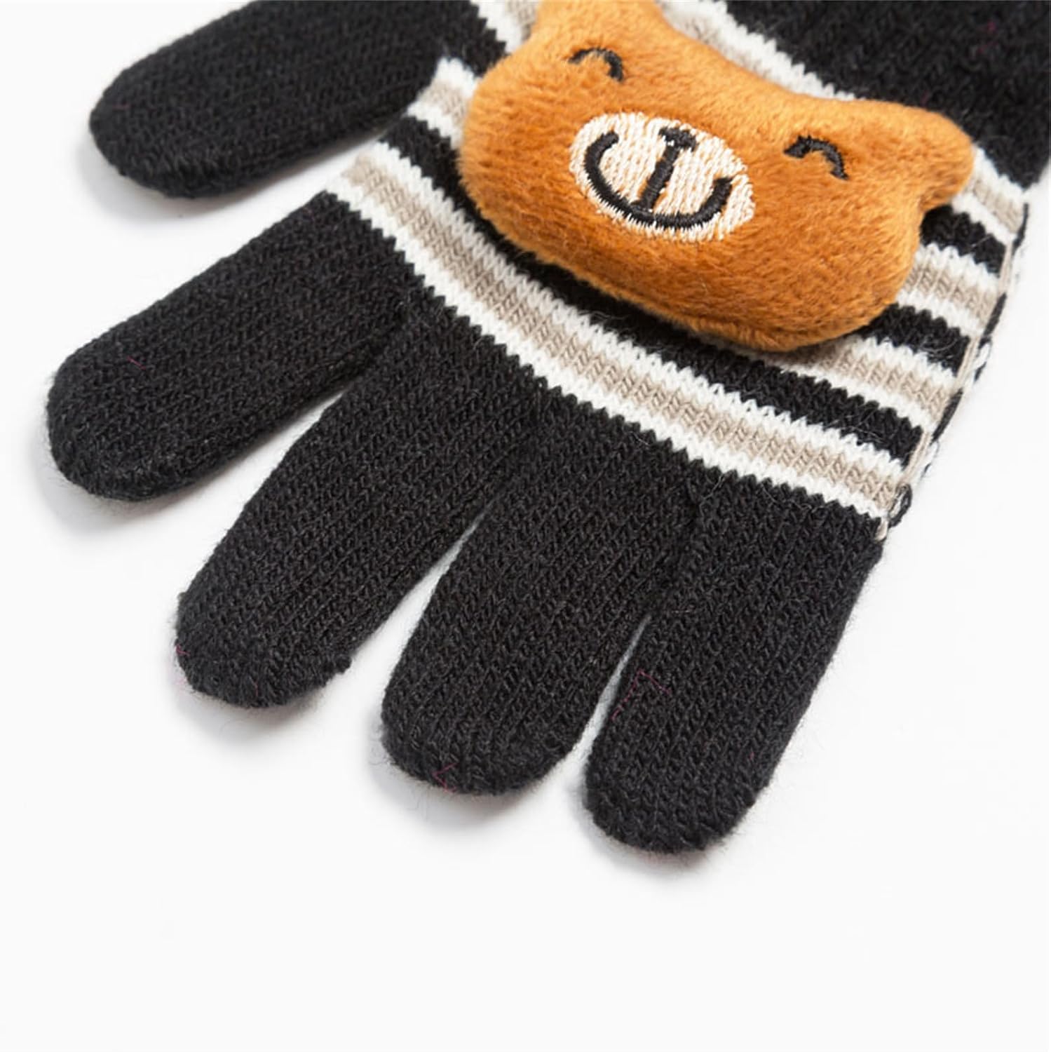 Lovely Cartoon Pattern Kids Winter Gloves Warm Insulated Five Finger Design For Cold Weather Outdoor Activity