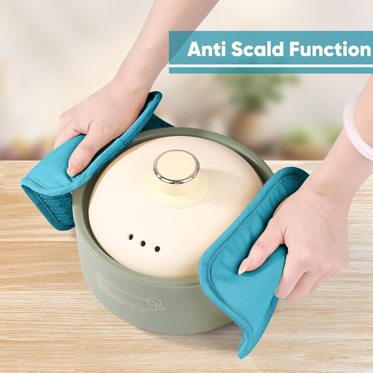 Silicone Oven Mitts Pot Holder Kitchen-Towels100% Cotton Dish Towels for Kitchen,Super Soft and Absorbent Kitchen Hand Towels/Tea Towels.Pot Holder,Oven Mitt Heat Resistant,Silicone Grip,Gift Set - Image 5