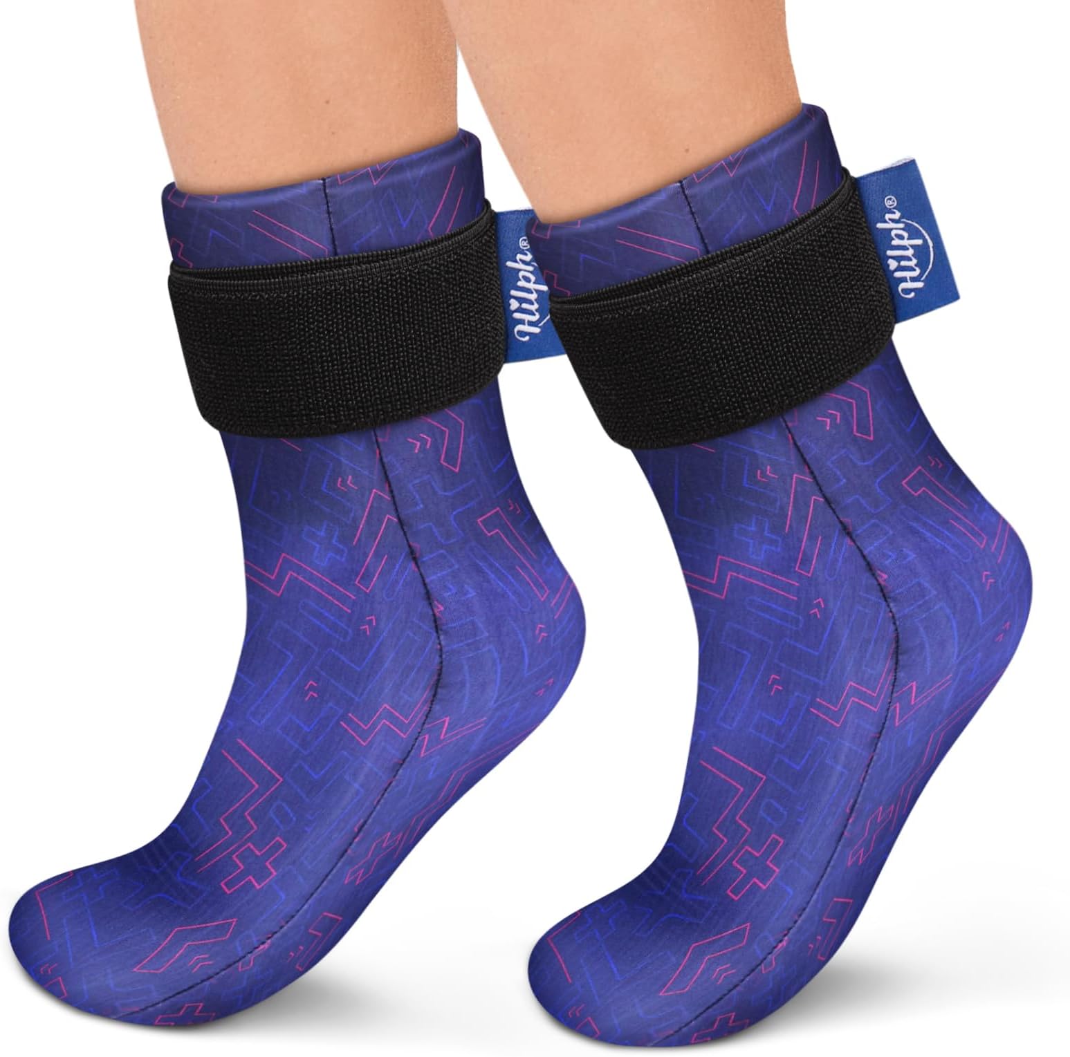 Hilph Cold Therapy Socks for Hot Feet, Reusable Ice Pack Cooling Sock Foot Ice Pack Wrap Cold Therapy Compression Ice Sock for Heel, Ankle, Feet Plantar Fasciitis, Achilles Tendonitis-2 Blue