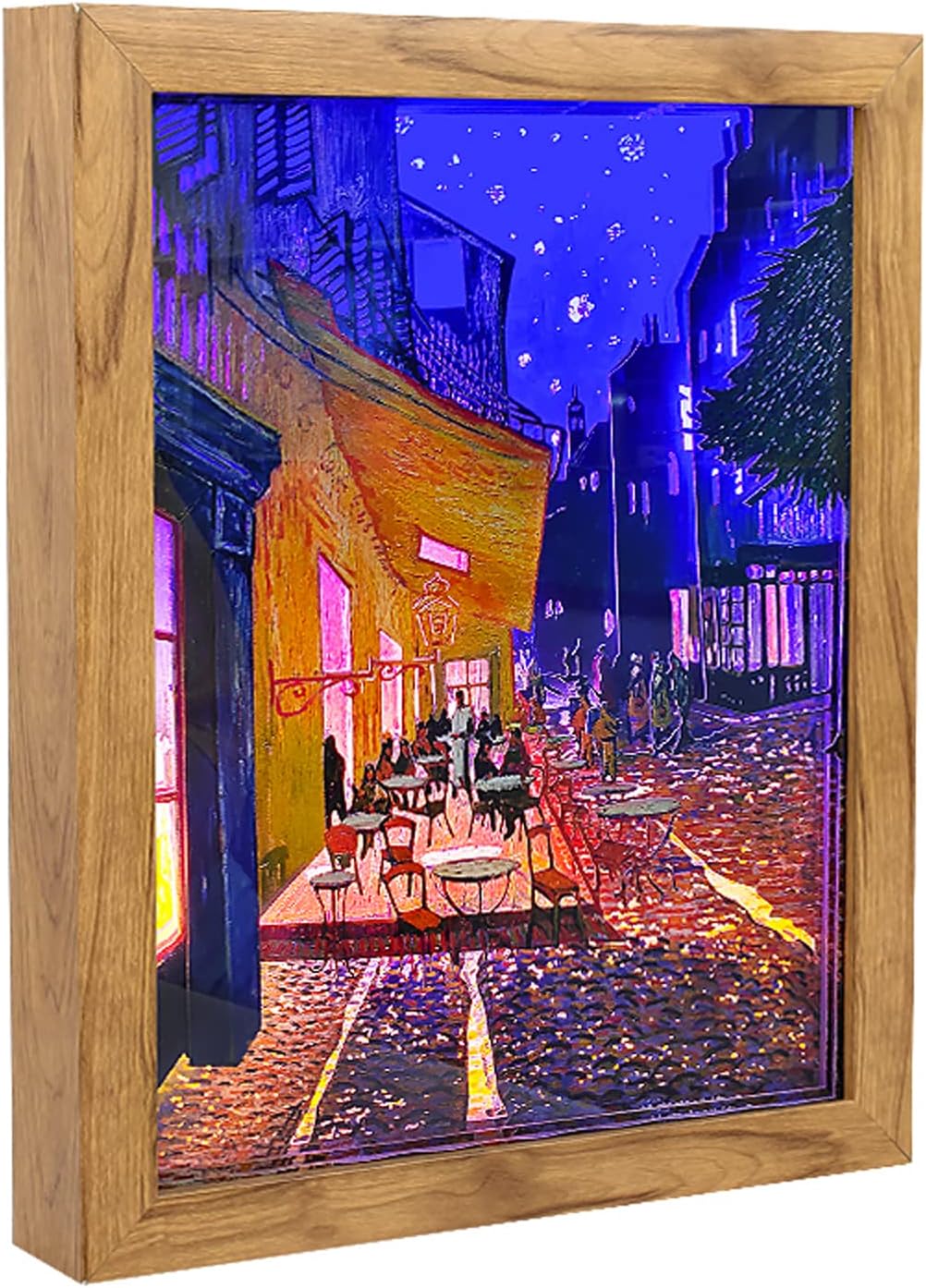 Papercut Light Boxes 3D Paper Carving Lamp, ABS Frame Paper Carving Night Light Desktop Lamp, Decor Light of 3D Shadow Box, Birthday Wedding Gift