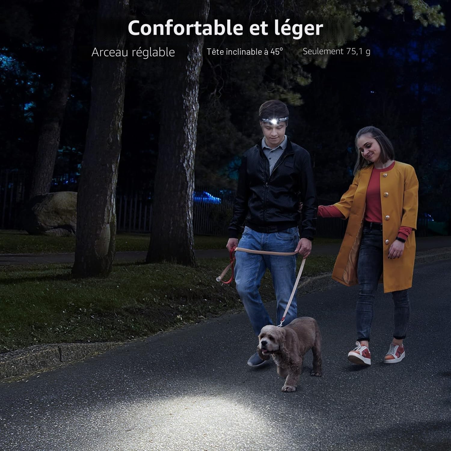 Lepro Lampe Frontale Rechargeable, 2000Lux Super Lumineux 6 Modes | Léger Torche Frontale LED Puissante avec Voyant Rouge, Étanche IPX4, 30H d'autonomie pour Course, Cyclisme, Urgence — image 2