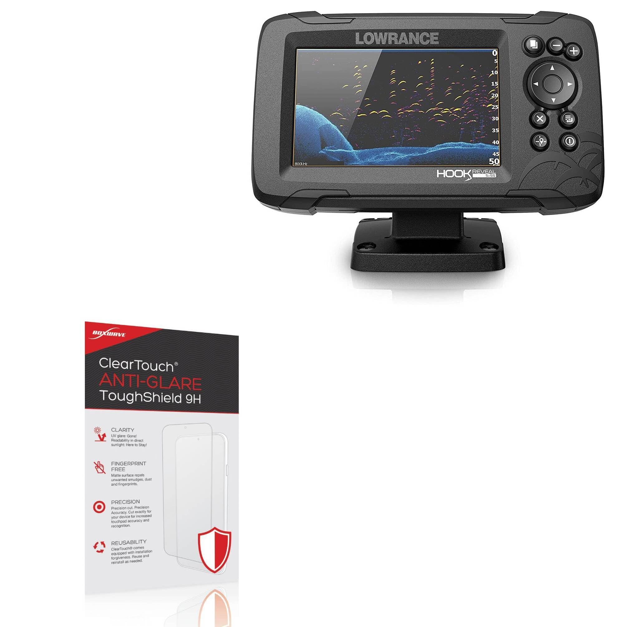 BoxWave Screen Protector Compatible With Lowrance Hook Reveal 5x - ClearTouch Anti-Glare ToughShield 9H (2-Pack), Anti-Glare 9H Tough Flexible Film Screen Protector