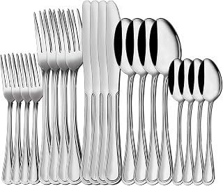 20pcs, silvery, 304 Stainless Steel, Utensil Set