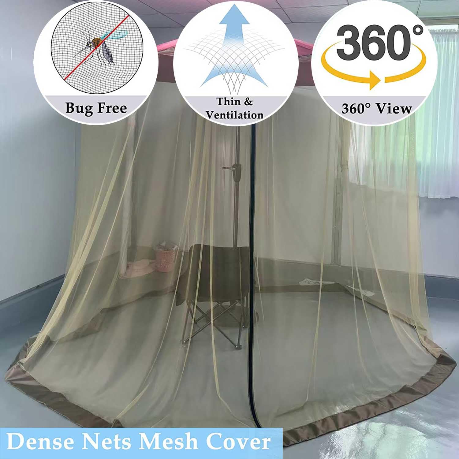 Patio Parasol Mosquito Netting, Wisząca Siatka Komarowa do Zewnątrz