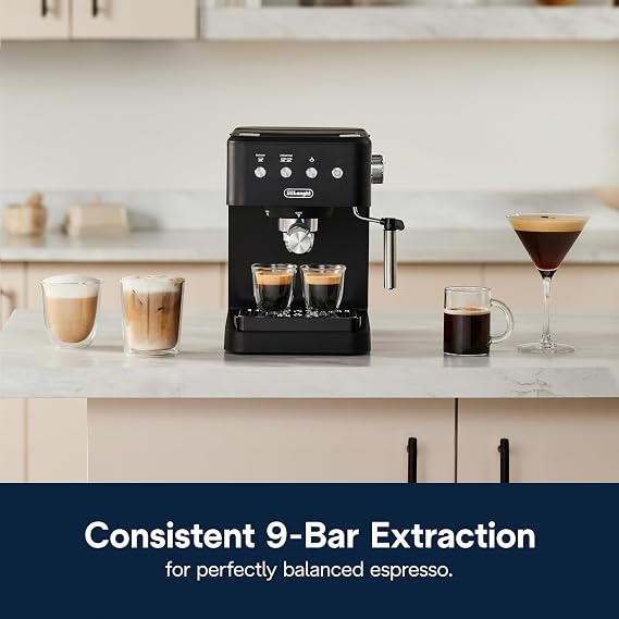 DeLonghi Classic Matte Black Espresso Machine