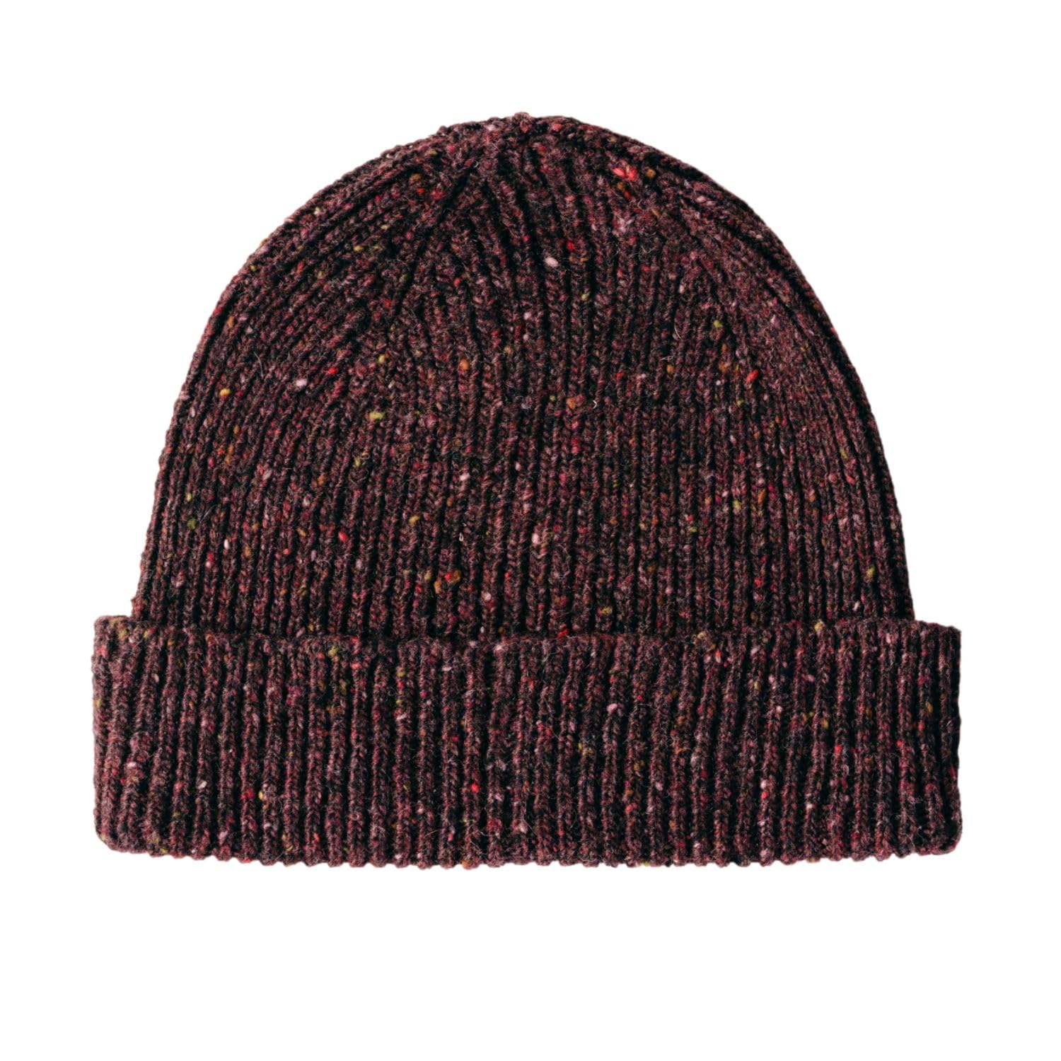 The Cashmere Choice Mens Wool Beanie | Mens Winter Hat | Chunky Knit | Lomond Lambswool | Shin (Merlot)