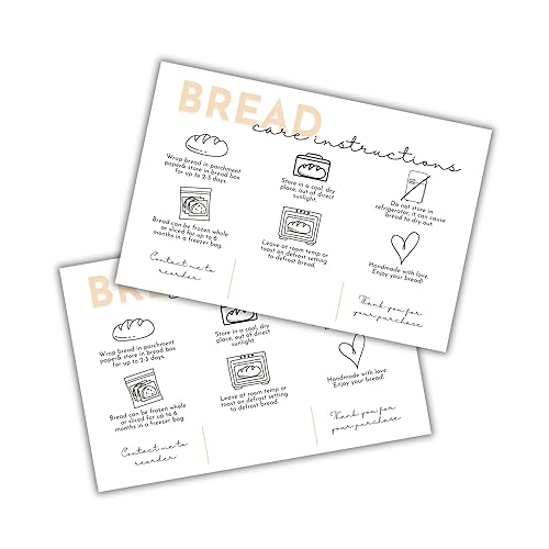 Bread Care Instruction Cards |30pk 4x6” Sourdough Storage Bakery Baker