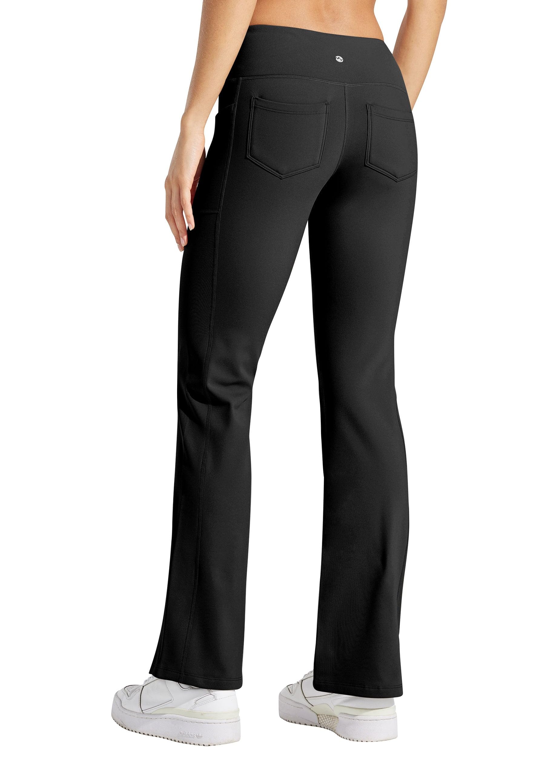 WILLIT Pantalon de yoga doublé thermique pour femme - Pantalon de yoga Bootcut en polaire - Legging chaud pour l'hiver - Pantalon évasé - Pantalon évasé - Pantalon évasé - Imperméable - Taille haute